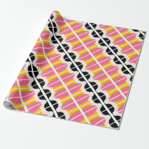 Papel de embrulho rosa preto amarelo