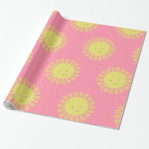 Papel de embrulho rosa Sunshine Sun