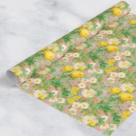 Papel de embrulho rosa vintage em tom suave P