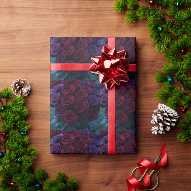 Papel de embrulho Rosas (Presente de Natal)