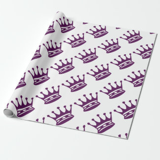 Papel de embrulho roxo da coroa