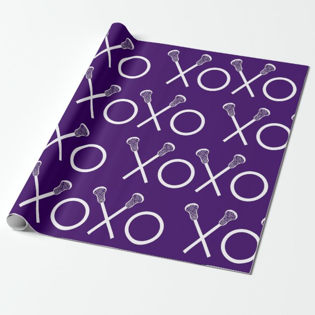 Papel de embrulho roxo esportes Lacrosse (Desenrolado)
