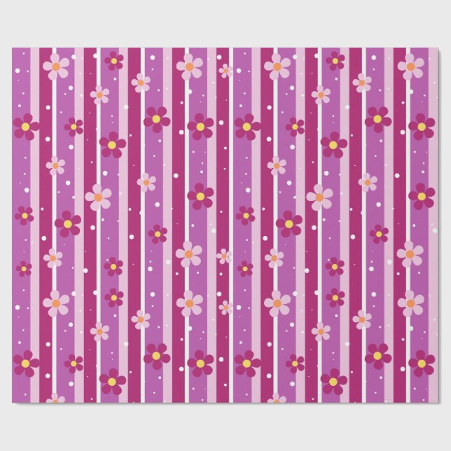 Papel de embrulho roxo floral (Aberto)