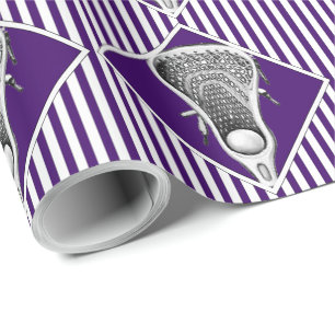 Papel de embrulho roxo para presente de Lacrosse