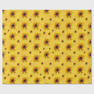 Papel de embrulho rústico floral de girassol count