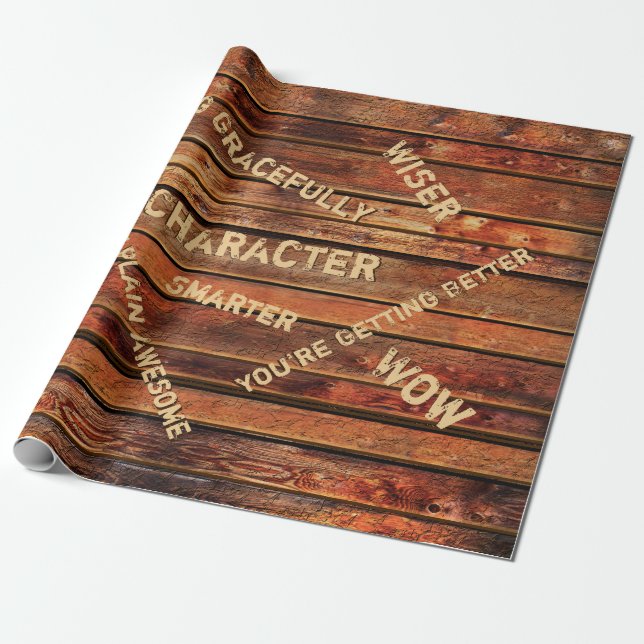 Papel de embrulho rústico personalizado com citaçõ (Desenrolado)