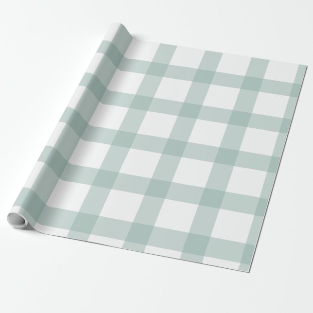 Papel de embrulho Sage Gingham (Desenrolado)