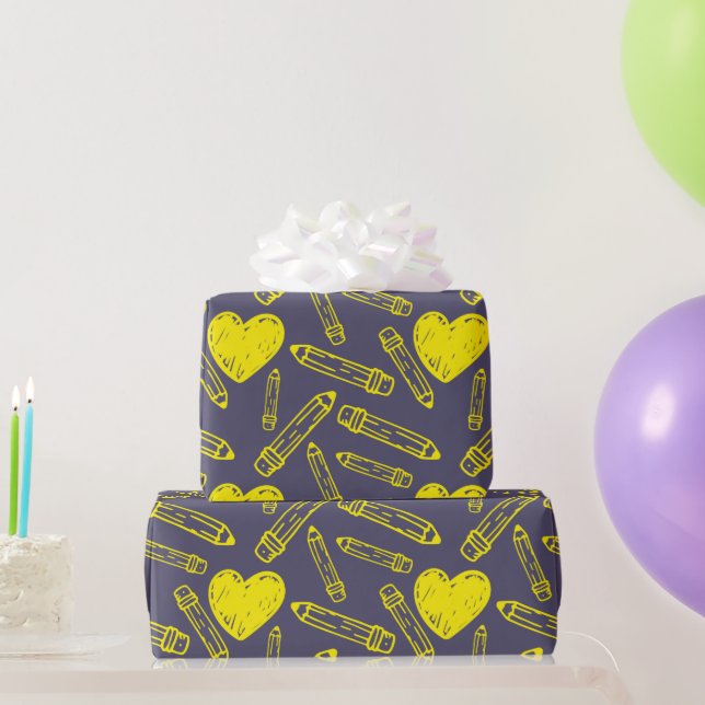 Papel de embrulho sem costura: Presente na escola  (Presentes para festas)