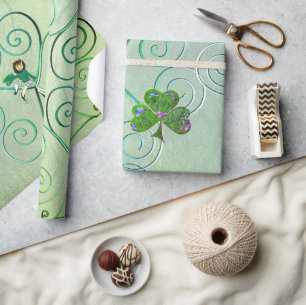 Papel de embrulho Shamrock do Leprechaun
