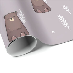 Papel de embrulho Sleepy Bear Spring