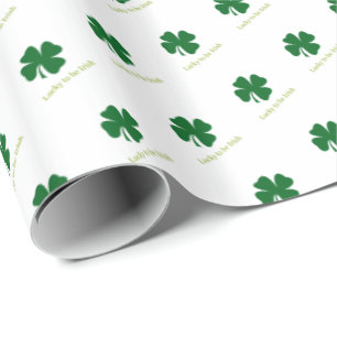Papel de embrulho Sorte de ser Irlandês Trevo Pres
