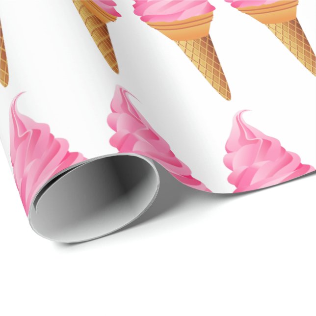Papel de embrulho - Sorvete Rosa (Ponta do rolo)