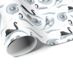 Papel de embrulho Swan Frenzy (escolha a cor)