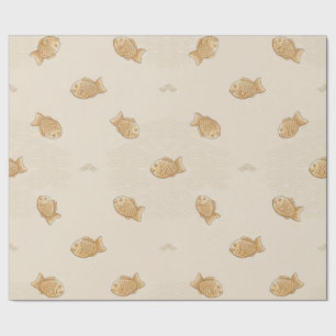 Papel de embrulho Taiyaki & Seigaiha Japonês