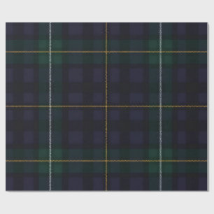 Papel de embrulho Tartan Meia-noite