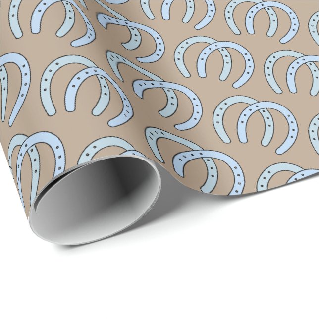Papel de embrulho tema cavalo ferradura ocidental (Ponta do rolo)