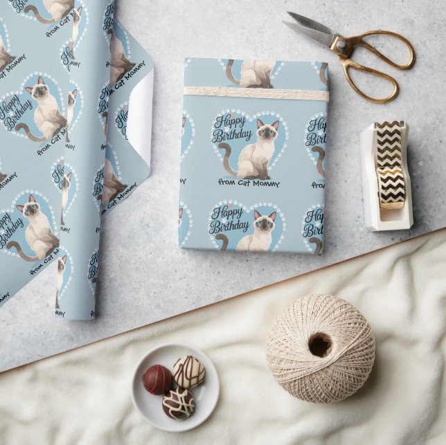 Papel de embrulho temático de aniversário para ama (Artesanato)