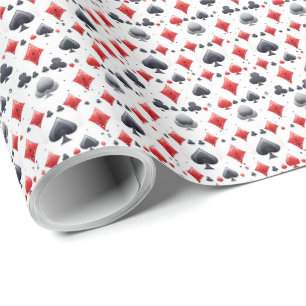 Papel de embrulho temático de cartas de pôquer