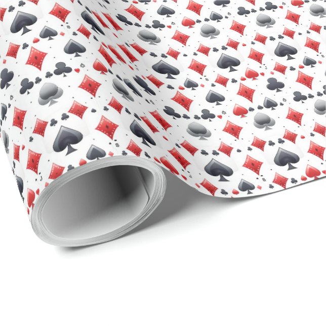 Papel de embrulho temático de cartas de pôquer (Ponta do rolo)