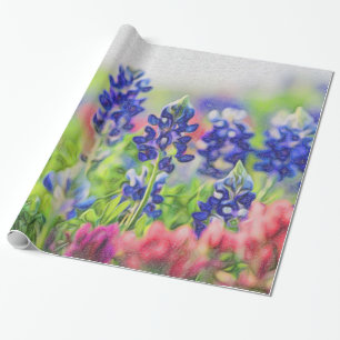 Papel de embrulho temático do Bluebonnet