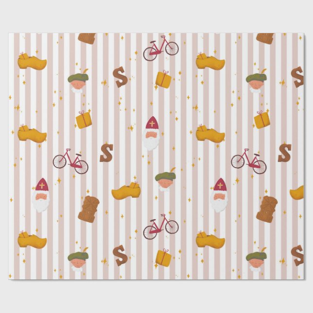Papel de embrulho temático Sint e Piet (Aberto)