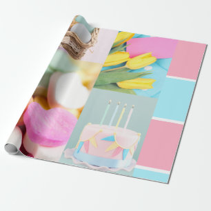 Papel de embrulho texturizado Feliz Aniversário