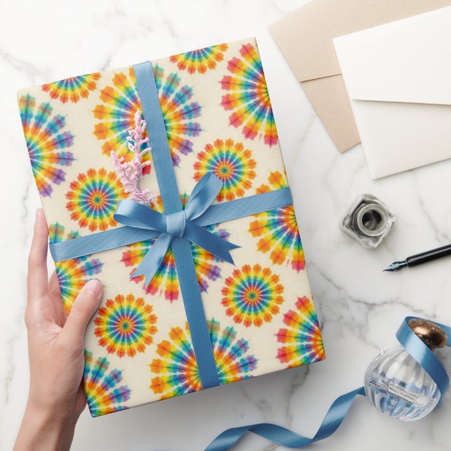 Papel de embrulho Tie Dye Psicanédico Arco-íris (Presentear)