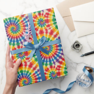 Papel de embrulho Tie Dye Psicodélico Arco-íris