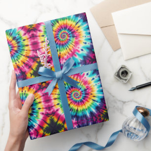 Papel de embrulho Tie Dye Psicodélico Arco-íris