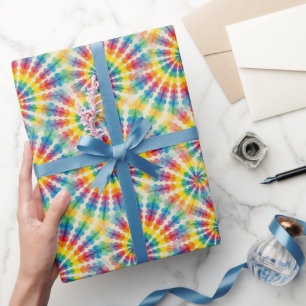 Papel de embrulho Tie Dye Psicodélico Arco-íris