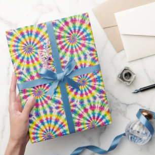 Papel de embrulho Tie Dye Psicodélico Arco-íris