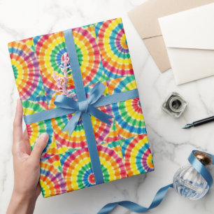 Papel de embrulho Tie Dye Psicodélico Arco-íris