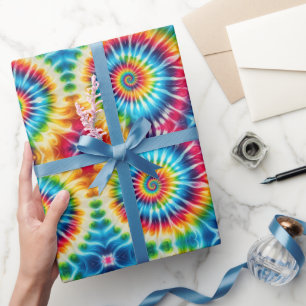 Papel de embrulho Tie Dye Psicodélico Arco-íris