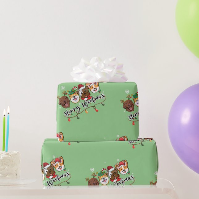 Papel de Embrulho Tipografia Feliz Woofmás (Presentes para festas)