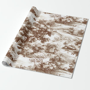 Papel de embrulho Toile de Campo de Abóbora Vintag