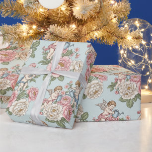 Papel de embrulho Toile Floral Querubim Revival Ro