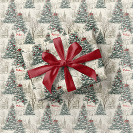 Papel de embrulho Toile Vintage Natal
