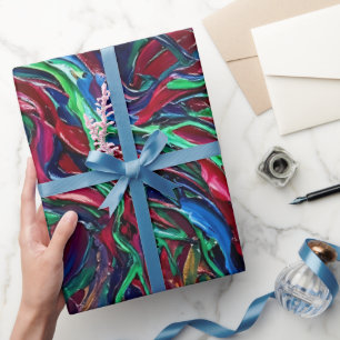 Papel de embrulho tom de joia com raio abstrato