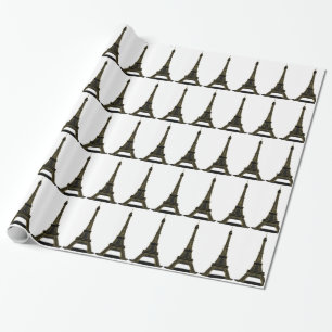 Papel de embrulho Torre Eiffel Preto e Branco