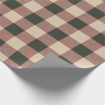 Papel de embrulho tradicional xadrez verde vermelh