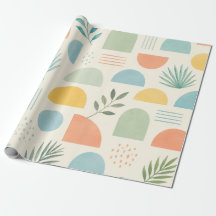 Papel de embrulho tropical geométrico Boho