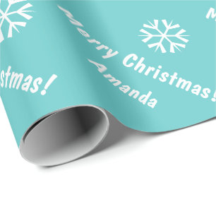 Papel de embrulho Turquesa Natal Personalizado