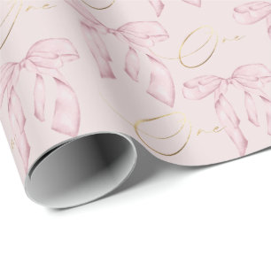 Papel de embrulho um laço rosa fofo