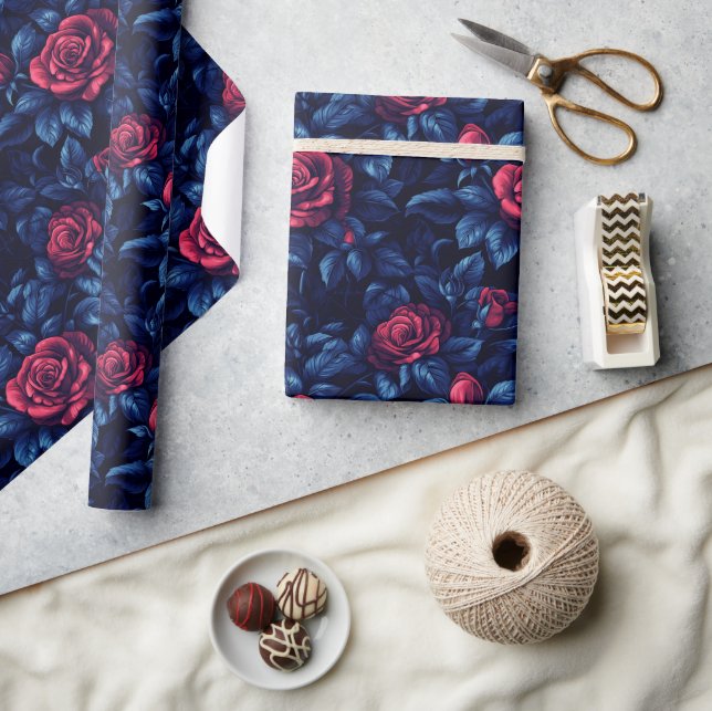 Papel de embrulho único flor de rosa fofa (Artesanato)