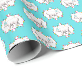 Papel de embrulho Ursos Polares em Gorros de Pom P