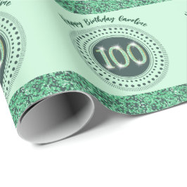 Papel de embrulho verde com brilho e listras para