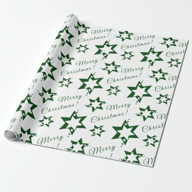 Papel de embrulho verde de Natal Alegre (Desenrolado)