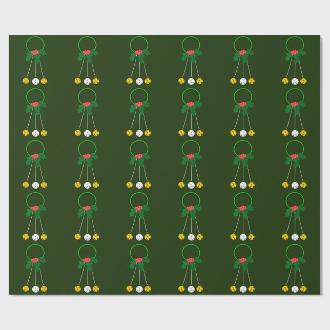 Papel de embrulho verde e jingle sinos (Aberto)