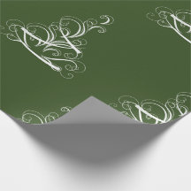 Papel de embrulho verde em fundo branco