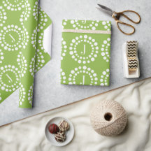 Papel de embrulho verde monograma
